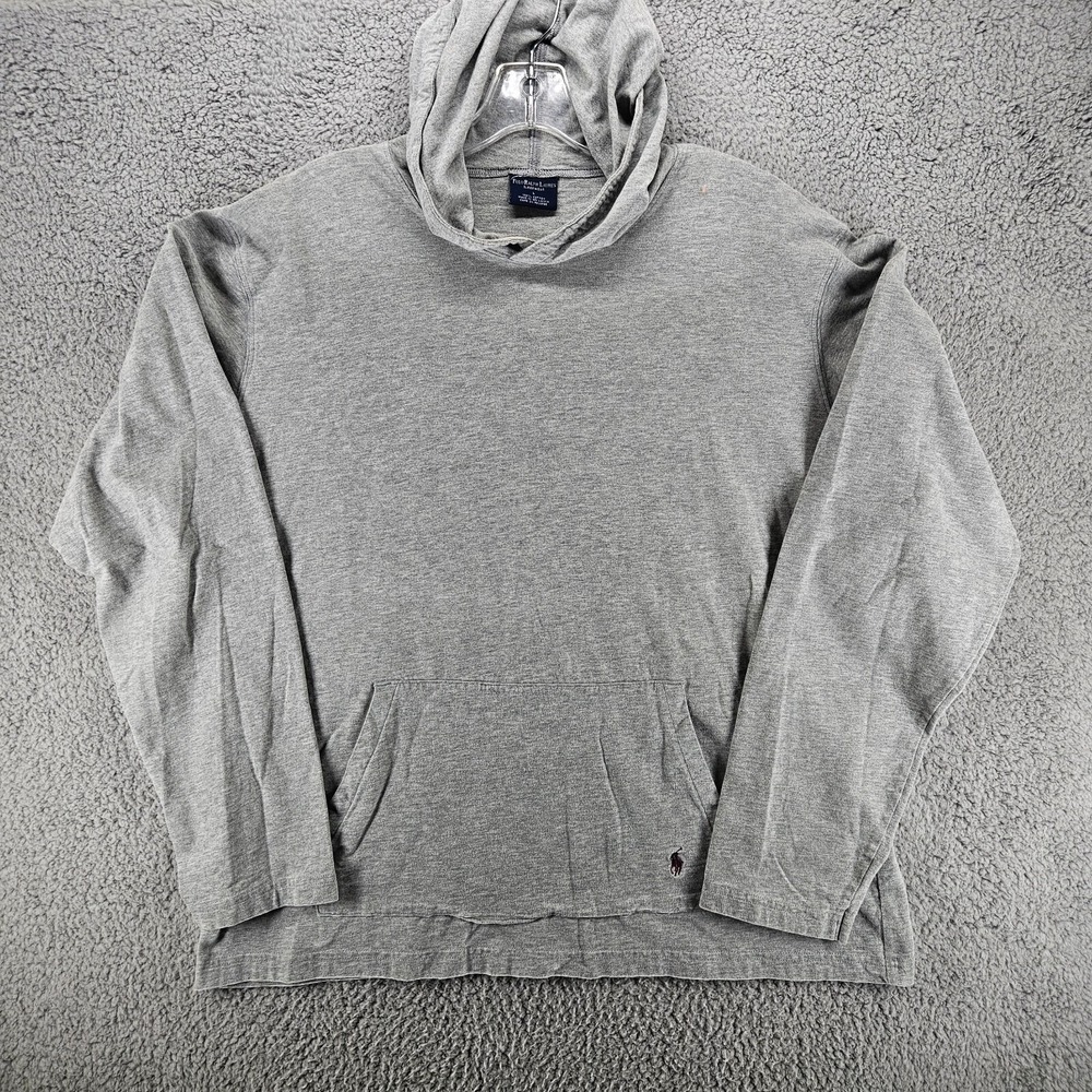 Polo Ralph Lauren Sleepwear Mens Large Gray Cotton Jersey Hoodie Pullover